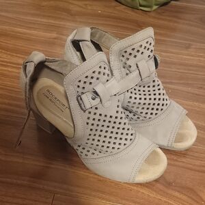 Rockport Cobb Hill Women's Light Gray Cutout Heels